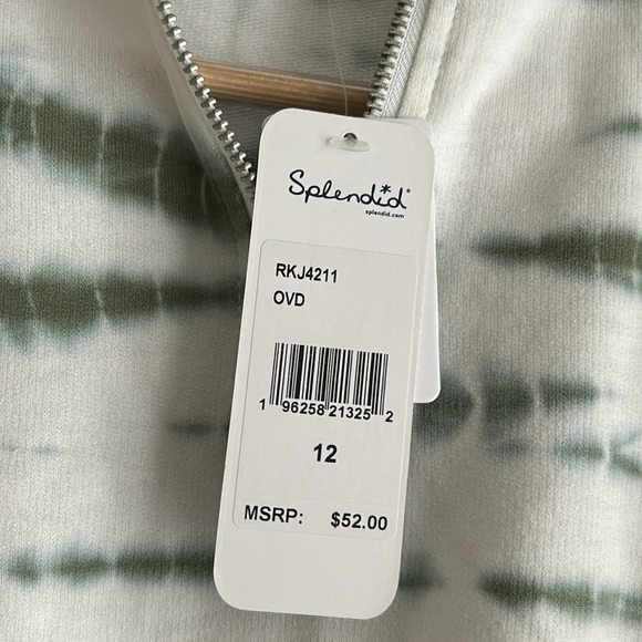 Splendid Kid's Girl Pullover Crop 1/2 zip Sweatshirt NWT Size 12 - Picture 3 of 4